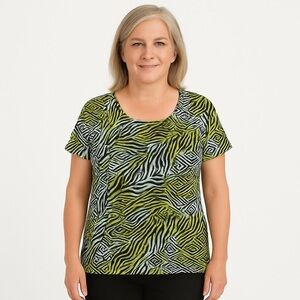 Kim Rogers Zebra Top L